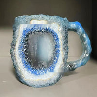 400ml Resin Mineral Crystal Coffee Mugs With Handles Elegant Fake Mineral Crystal Cup For Workplace Home Decor Christmas Gift Kitchen Gadgets