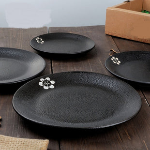 Antique Innovative Ceramic Black Flat Plate