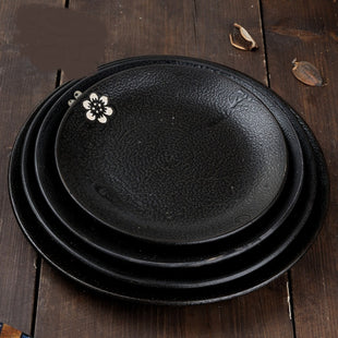 Antique Innovative Ceramic Black Flat Plate