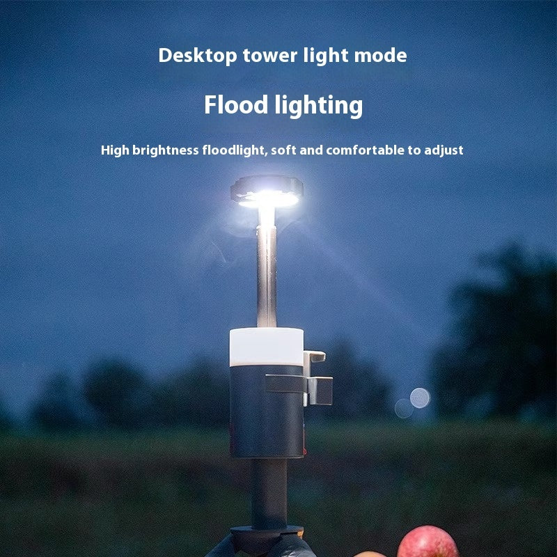 Portable Camping Lantern Multi-functional Outdoor Aluminum Alloy Retractable Bracket Long Endurance Ambience Light