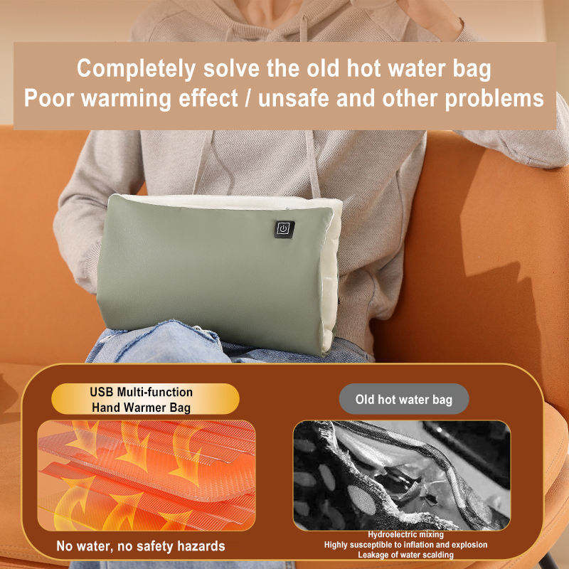 Portable Graphene Handwarmers Pouch Comfortable Electric Hand Warmer Heater Pad Adjustable 3 Temperature Setting Portable  Heating Hand Warmer Pouch Heated Hand Mitts